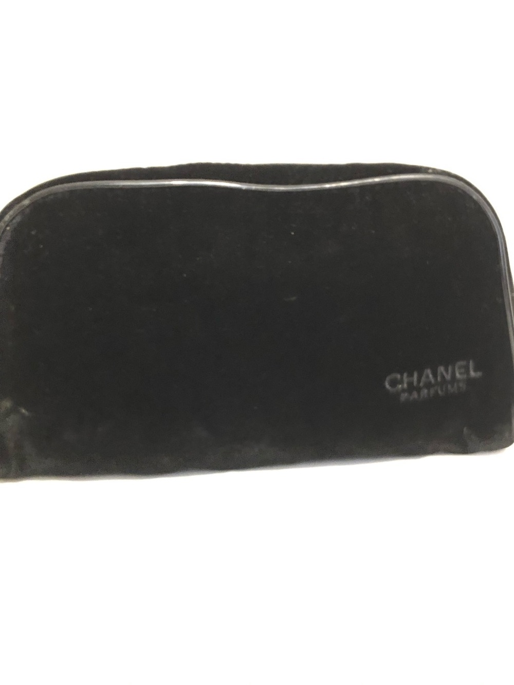 CHANEL Black Velvet Parfums Pouch with Subtle Logo